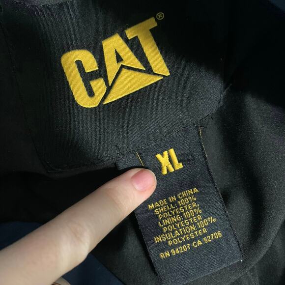 CAT Caterpillar Workwear Men’s Navy Blue Polyester Full Zip Puffer Vest Size XL - Picture 6 of 7